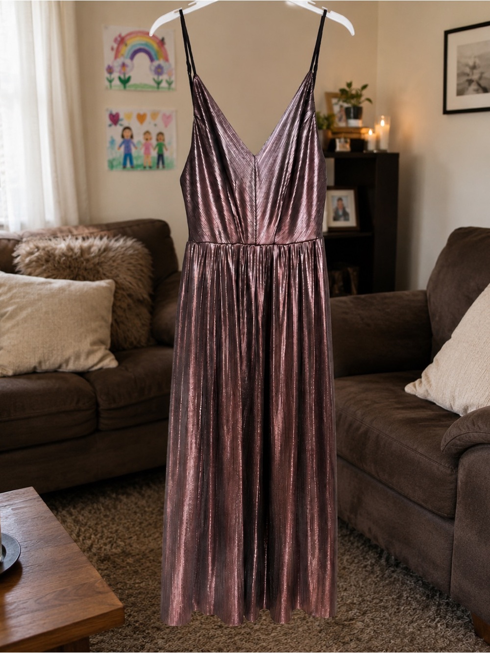 Urban Outfitters Metallic Wide-Leg Romper Petite S NWT | Open Back
